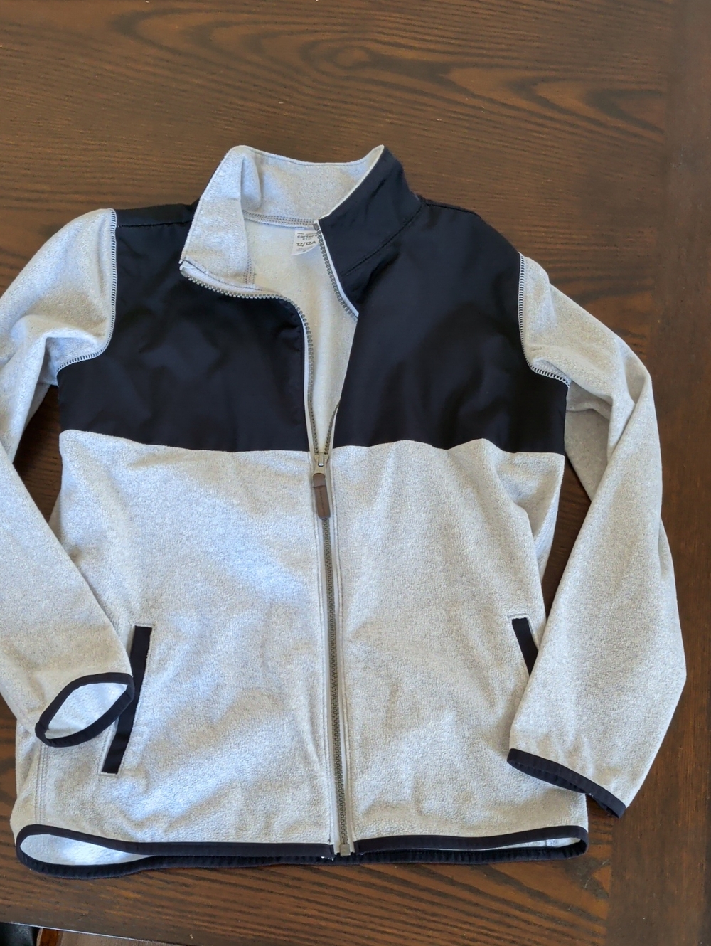 Carter's Two-Tone Full-Zip Jacket - Black & Light Gray
